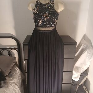 Sequin Hearts Black Floral Maxi Dress